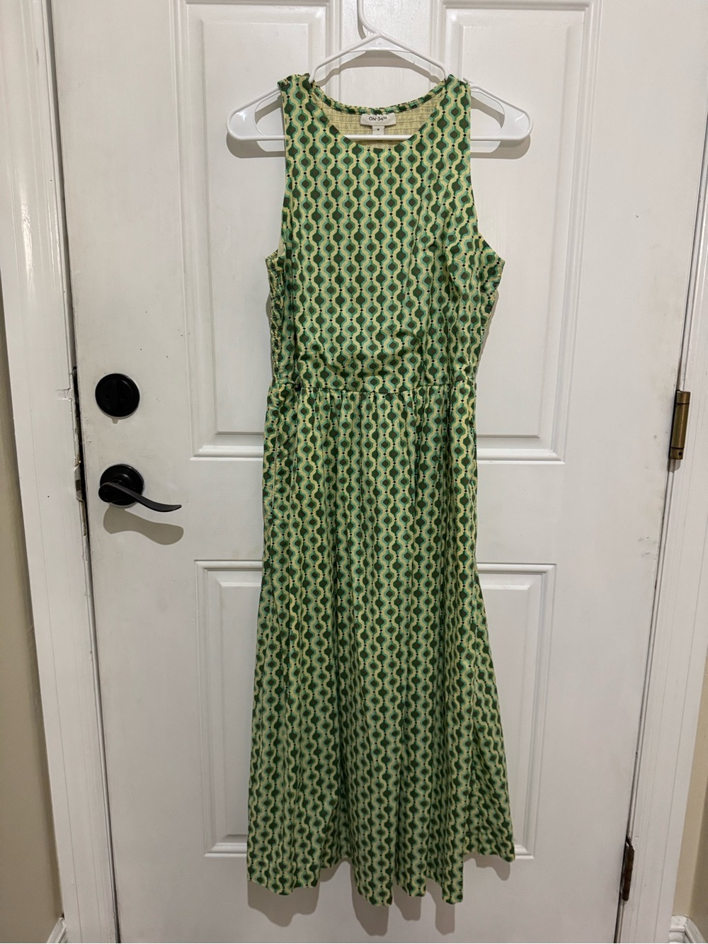 Sleeveless Green Geometric Maxi Dress by Gap